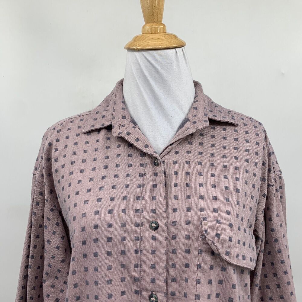Patagonia Shirt Womens M Medium Purple Gray Long Sleeve Button Pocket Drop Cut - Picture 3 of 10
